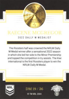 2023 NRL Traders Elite - 2022 Dally M Awards #DM19 Raecene McGregor Back